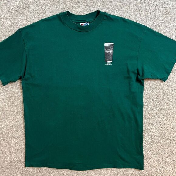 Hanes Other - Vintage Joseph Sheffield Beer Society  XL Men Shirt Green‎ Single Stitch